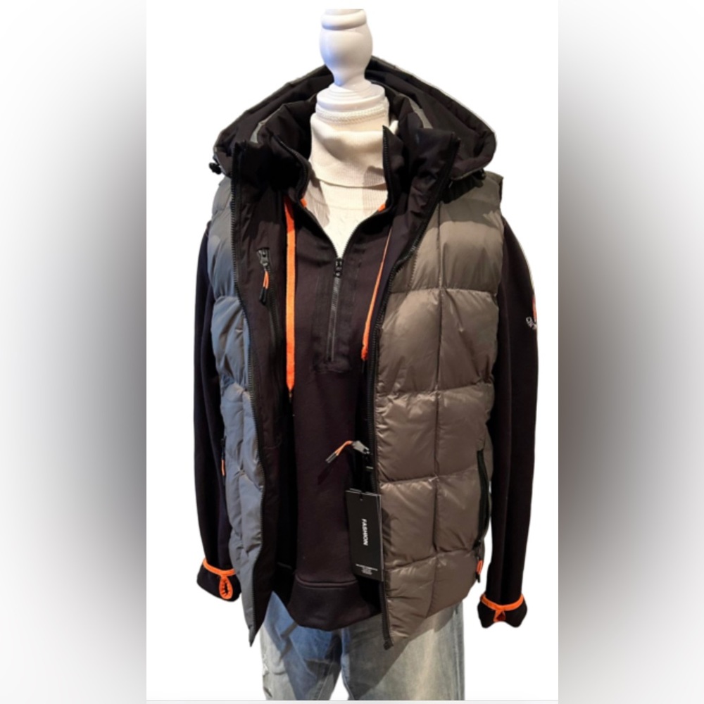 NWT Hunter Green/Black Reversible Hooded Puffed Vest - Picture 1 of 14